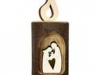 NEU 2013! Kerze aus Holz mit Hl. Familie zum Stellen
